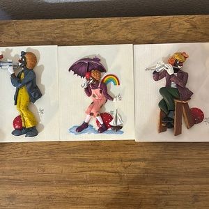 Annie Lee Clown Plaques Set of 3